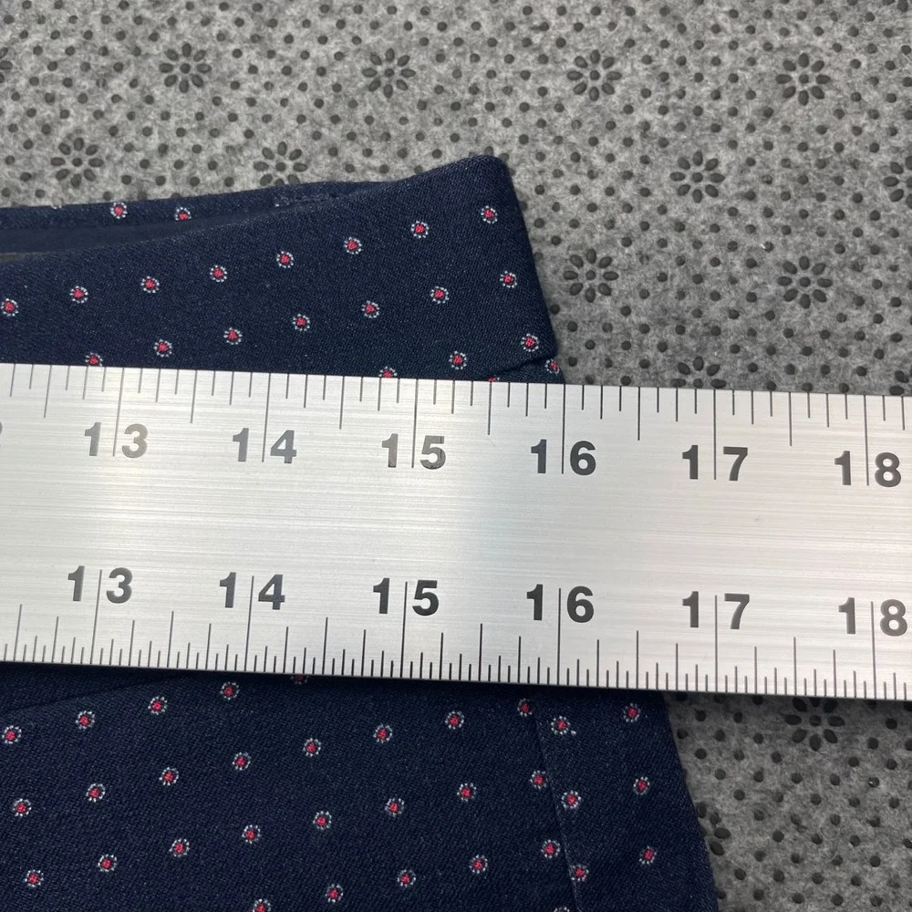 Banana Republic Sloan Ankle Pants Navy Blue Polka Dot Floral Size 6 Stretch